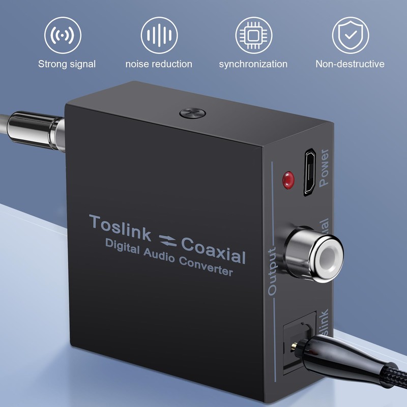 Daiilg Digital Audio Converter Bi-Directional Digital Coaxial to Optical Toslink