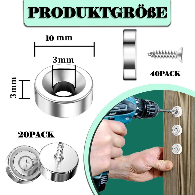 Neodymium Magnets, Extra Strong, Multifunctional Countersunk Head Round Magnet Pot