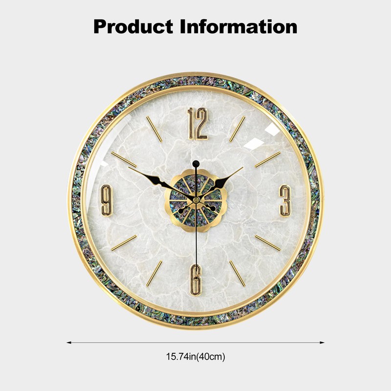 Ergocar Natural Shell Wall Clock, Creative Silent and Tick-Free Wall