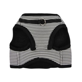 Puppia Amatus Dog Vest Harness B (Step-in) Fashionable Houndstooth Pattern Spring Summer Harness for Small and Medium Dogs, Black, Small