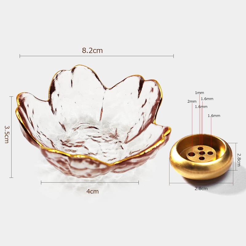 HttDog Incense Holder, Glass, Stylish, 2 in 1 Incense Plate,