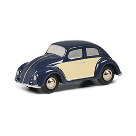 Schuco 450540400 Piccolo VW Pretzel Beetle, Model Car, Blue/Beige Vehicle