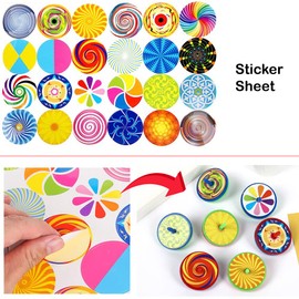 24 PCS Light Up Mini Spinning Tops LED Hand Spinners Toys with Colorful DIY Stickers Design Your Own - Novelty Bulk Stocking Stuffers Party Favors