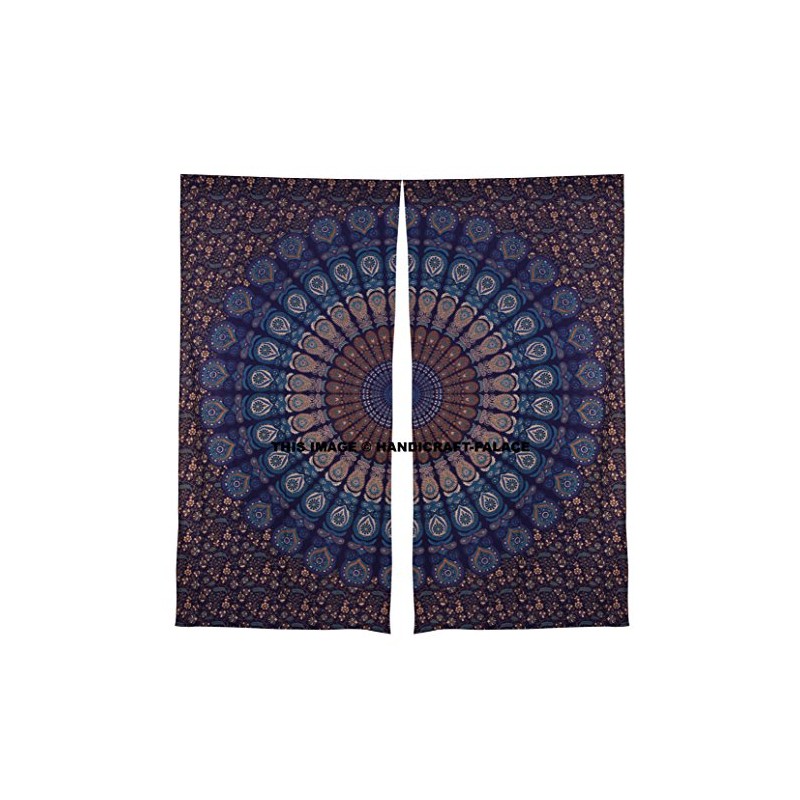 Peacock Mandala Window Curtains Indian Drape Balcony Room Decor Curtain