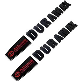 Duramax Badge Emblems 2-Piece in Black with Red for 2007-2020 Silverado, Sierra, and Canyon - Suitable for Hood - Fits 1500, 2500HD, and 3500HD Models (Black with Red)
