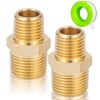 FullMayPro 2PCS Brass Pipe Fitting, Brass Hex Nipple，Reducing Connectors,3/8" NPT