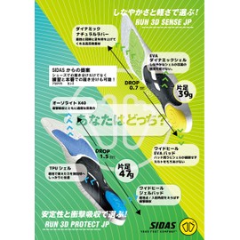 SIDAS 316218103 Cedar Run 3D Protection M (9.8 - 10.4 inches (25.0 - 26.5 cm), Insole, Running, Shock Absorbing, Stability, Trouble-Reducing, Cushioning, Breathable, Propulsion