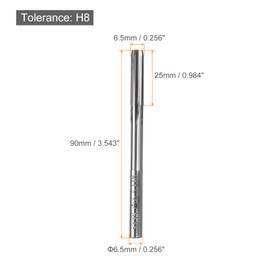 QUARKZMAN Drill Bit 6.5mm H8 Metric Machine Reamer Drill Bit for Metal Wood Hole Boring Straight Groove M35 High Speed Steel Tool