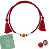 ZULRI 92.5 Sterling Silver Panchmukhi Rudraksha Red Thread Rakhi For