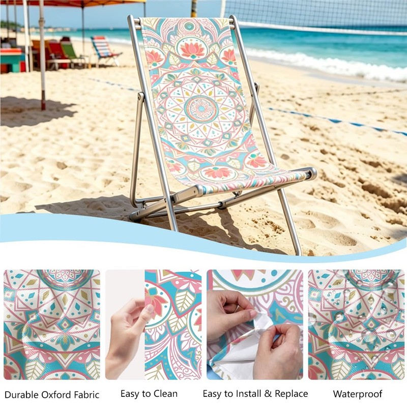PRESSINART Beach Chair Replacement Canvas 47 x 17 Inch Lounge