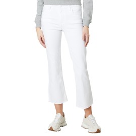 KUT from the Kloth Kelsey High-Rise Ankle Flare with Raw Hem in Optic White Optic White 8