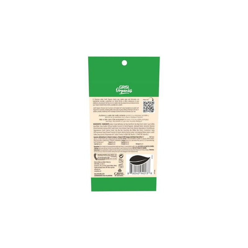 Shampoo Sólido con Menta para Cabello Graso, 75gr