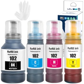 LCL 102 Ink Compatible with Epson 102 Ink Bottle Multipack Compatible with Epson EcoTank ET-2700 ET-2750 ET-2751 ET-2756 ET-2850 ET-2856 ET-3700 ET-3750 ET-4750 ET-4850 ET-4850 ET-4850 ET-4850 ET-4850