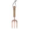 Traditional Garden Steel Copper Plated Hand Fork Wooden Handle
