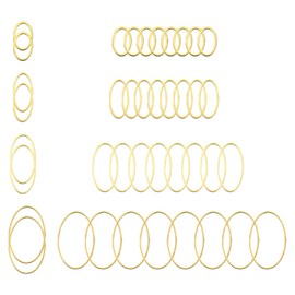 PATIKIL 40Pcs Open Bezel, 4 Sizes Oval Resin Bezels Charm Pendants Open Back Bezels Alloy Hollow Frame Bulk for Resin Jewelry Making Necklace, Gold Tone