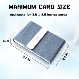 Waylipun Business Card Holder, Professional Card Holder for Business Cards, Stainless Steel Storage Protector, Pockets, Card Holder for ID for Office, Men, Women, blue, Minimalist