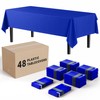 Party Solids Dark Blue Tablecloths for Rectangle Tables 48 Pack