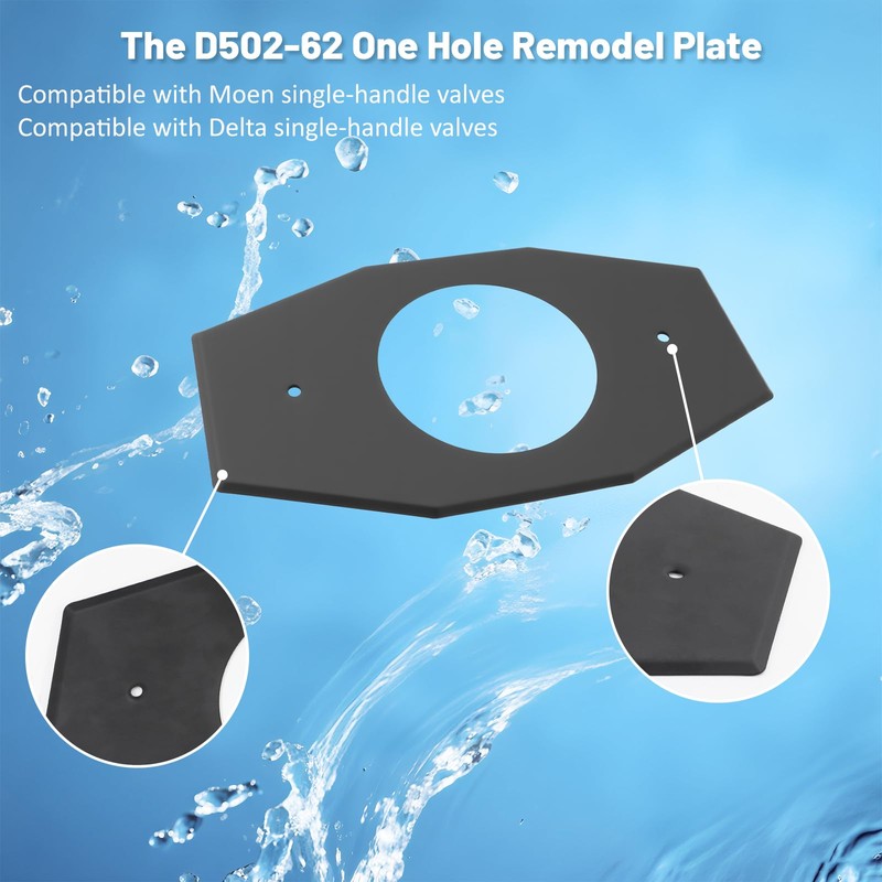 WIRELEL One-Hole-Remodel-Cover-Plate Compatible with Moen and Delta Bathtub and Shower