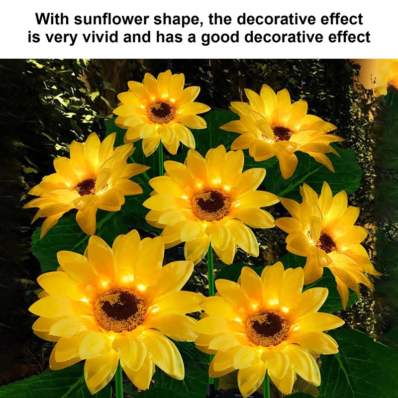 Solar Sunflower Lights Automatic Energy Saving IP65 Waterproof LED Charging