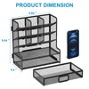 Marbrasse Larger Mesh Desk Organizer with Drawer, Multi-Functional Pen Pencil