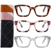 3 Pack Readers for Women Oprah Style Square Reading Glasses