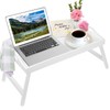 Bed Tray Table with Handles Folding Legs Bamboo Breakfast Food