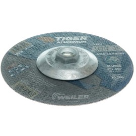 Weiler 58210 6 Inch Cutting Wheel, Tiger Aluminum Non-loading Contaminant-free High Performance Cutting, .045" ALU60S Type 27 5/8"-11 Hub, Pack of 10