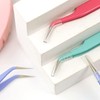 MAXLEAF 2PCS Stainless Tweezers Straight Curved Tweezers for Stickers Eyelash