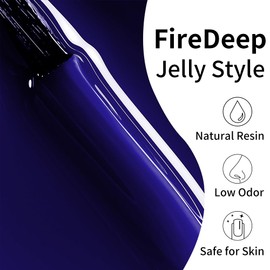 Firedeep Jelly Dark Blue Gel Nail Polish 16ML Late Night Blue Gel Polish UV/LED Soak Off Dark Ocean Blue Gel Polish for Nail Art Manicure DIY at Home 1Pcs