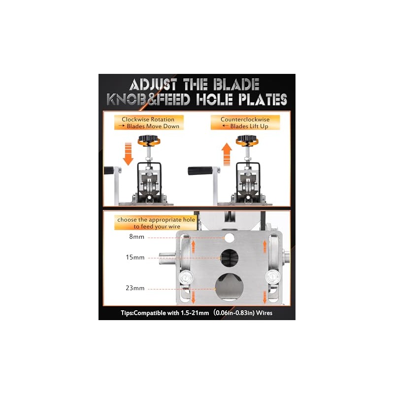 Manual Wire Stripping Machine, 2 IN 1 Drill-Powered/Hand Crank Wire