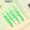 FHALLYNN Hair Comb Set - Green, Wide-Tooth, Fine-Tooth, Rat Tail,