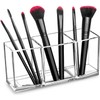 FWE Clear Makeup Brush Holder Organizer, 3 Slot Acrylic Cosmetics
