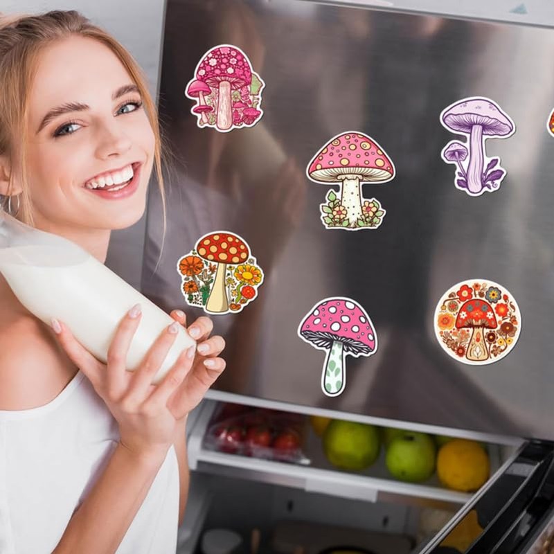 2 Sets Cute Mushroom Fridge Magnets Decorative Kitchen Magnets for