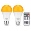 KINUR Amber Sleep Light Bulbs 1800K with Remote Control, E26