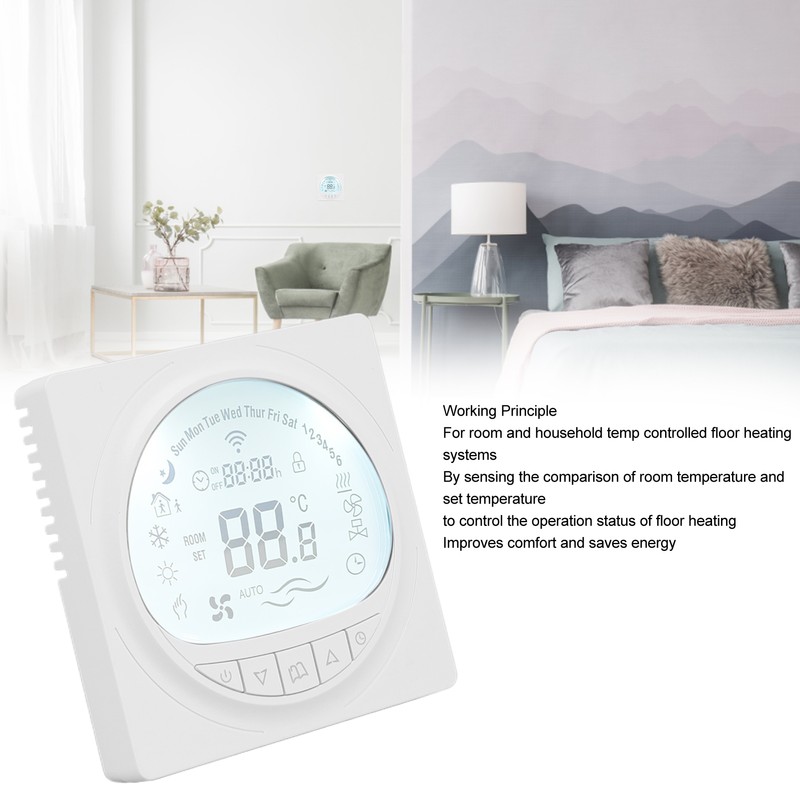 Floor Heating Thermostat Programmable Large LCD Display Plumbing Temperature Controller