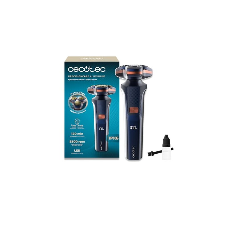 Cecotec PrecisionCare Aluminium Rotary Razor Blades for Long and Short
