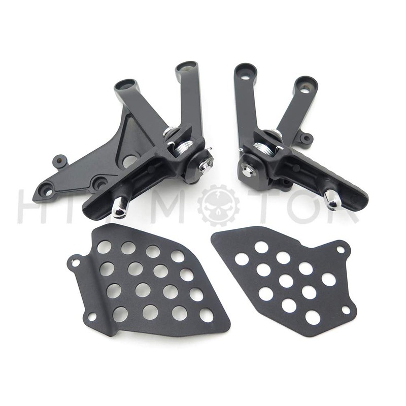 HTTMT MT390-018- Black Front Rider Foot Pegs Bracket Compatible with