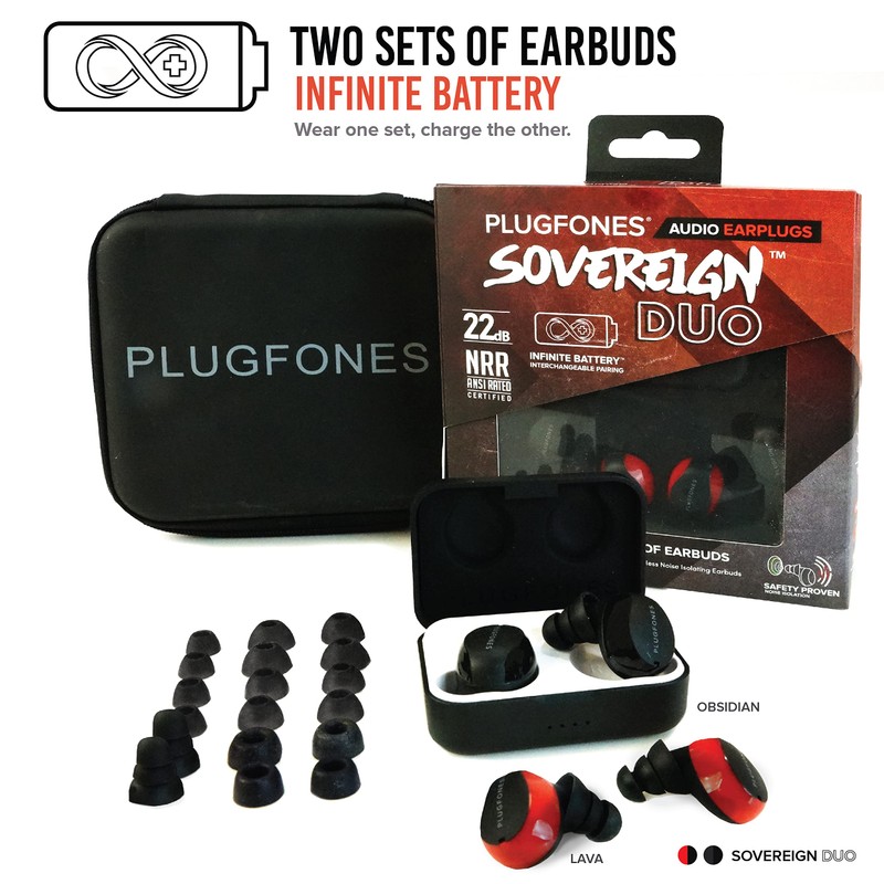 Plugfones Sovereign Duo Two Sets True Wireless Bluetooth Earplug Headphones