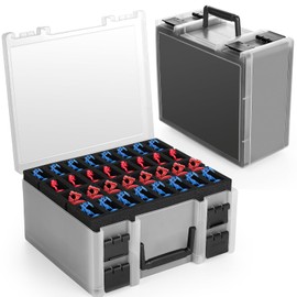 RISOU Sturdy Miniature Figure Storage Carrying Case for Standard Sized Figures - 128 Slot Miniature Figure Box Compatible with 40k,D&D and More.(CASE ONLY) (White)