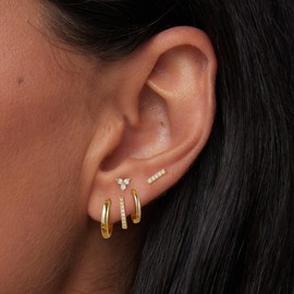 Poaiiu Gold Earrings for Women, Gold Hoop Earrings 14K Gold Earrings Set for Women Trendy Huggies Earrings Studs Small Dainty Lightweight Cartilage Multiple Piercing Earrings Jewelry Gifts