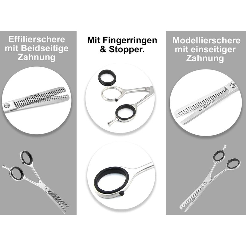 2 Piece Hair Cutting Set with Scissors and Thinning Scissors