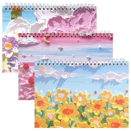 Pack of 3 Stickers Scrapbook A5 Empty Sticker Album Sticker Book Reusable Empty Oil Painting Waterproof Cover Blank Sticker Scrapbook for Collecting Stickers for Children and Adults