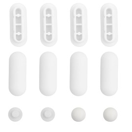 Dokeno Pack of 12 Toilet Seat Cover Buffers, Toilet Damper Toilet Seat Puff Pad Bumper Pads Toilet Seat Buffer Replacement Part for Home Office Hotel (White)