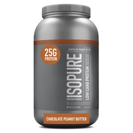 Isopure Isopure Low Carb 100% Pure Whey Isolate Protein Powder, Lactose Free, Gluten Free, With Vitamins, Chocolate Peanut Butter, 25g Protein Per Serving, 3 Lbs, 40 Servings