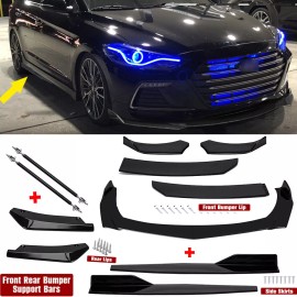 Unbranded For Hyundai / Front Rear Bumper Lip Spoiler Splitter Body/ Kit Side Skirt