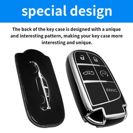for Dodge Challenger Dodge Charger Creative Logo Key Fob Cover Case Soft TPU Full Protection Key Fob Protector Shell (dodge charger, line)