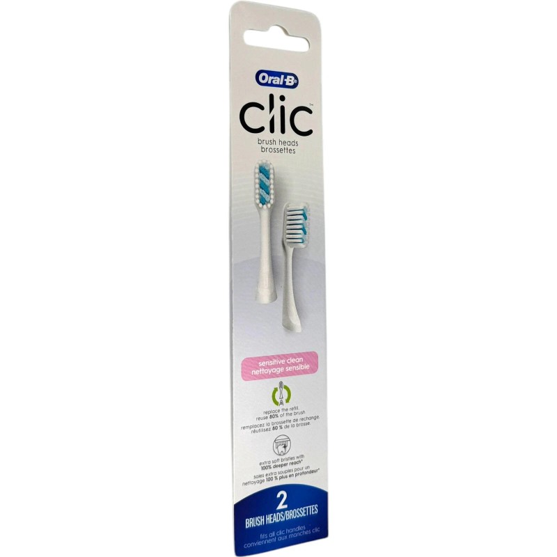 Oral-B Clic Sensitive Clean Replacement Brush Heads 2 Count Refill