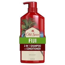 Old Spice Champú y acondicionador 2 en 1 para hombre, aroma Fiji, coco y madera tropical, para todo tipo de cabello, cabello más saludable, más comple