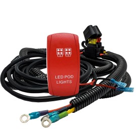 OZ-USA 10ft Power Busbar Wire Harness for Pod Lights On/Off Red Rocker Switch Can-Am X3