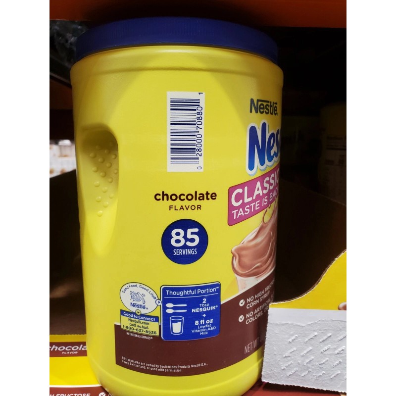 Nestle Nesquik Chocolate Flavor 2.61Lb Chocolate Powder 85 Servings 41.9oz